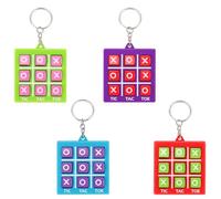 DvBCNMe Zikenis 16 pezzi Tic Tac Toe portachiavi per bambini età 8-12, portachiavi in plastica per bambini regalo