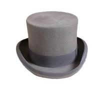 Dvbfufv Cappello a cilindro in lana da uomo, alla moda, stile Fedora, adatto a tutte le partite di Panama, cappello da mago, da gentiluomo, cilindro, con cinghia, stile, Grigio 9, 6 7/8 / 7 1/8