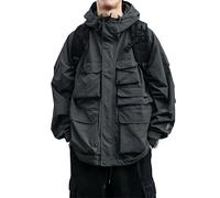Dvbfufv Giacca Con Cappuccio Streetwear Multitasche Da Uomo Giacca Cargo Casual Harajuku Da Uomo