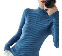 Dvbfufv Maglione da donna caldo tinta unita collo a lupetto camicia coreana slim fit stretch pullover autunno inverno