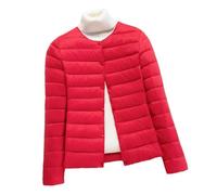 Dvbfufv Piumino da donna Autunno Inverno Solido Leggero Piumini Donna Caldo O-Collo Piumino Cappotto, Rosso, XS