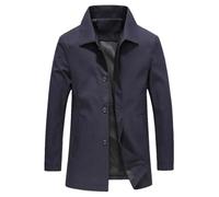 Dvbfufv Uomini Primavera Moda Cappotto Uomo Trench Uomo Autunno Giacche Casual, Blu, M
