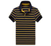 Dvbfufv Uomo Outdoor Casual T-Shirt Uomo Moda Traspirante A Righe Manica Corta Polo Camicia Uomo Camicia, Giallo, XL