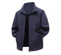 Dvbfufv Uomo Tinta unita Colletto Stand Up Sottile Outerwea Casual Giacca Antivento Top, Blu, XS