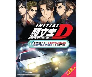 DVD Anime INITIAL D COMPLETO Stage 1-6 +3 Movie +3 Extra Stage +3 Battle +CD OST