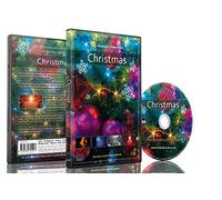 DVD di Natale con la Neve di Caduta Luci di Natale Camino e Fuochi D'artificio