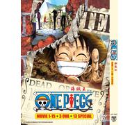 DVD ONE PIECE MOVIE 1-15+3 OVA+13 SPECIAL Sottotitolo Inglese Tutte le Region...