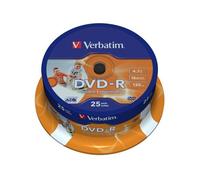 DVD-R Wide Stampabile Verbatim 4.7 GB in confezione da 25 dvd - 43538
