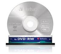 DVD-RW Verbatim, senza custodia 4,7Gb, 120 min, 4x.