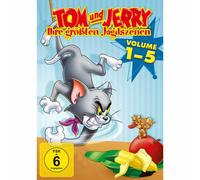 DVD Tom e Jerry le loro più grandi scene di caccia 1 + 2 + 3 + 4 + 5 NUOV...