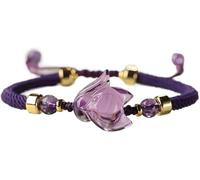 dvegGEE Braccialetto Feng Shui con ametista, braccialetto della ricchezza della volpe, regolabile, con pietre naturali, One Size, Acetato, Non pietra preziosa