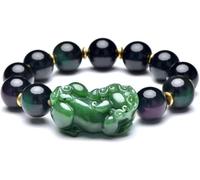dvegGEE Braccialetto Feng Shui ricchezza prosperità etiana giada nefrite braccialetto per amanti talismano braccialetto, One Size, Acetato, Non pietra preziosa