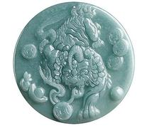 dvegGEE Collane da donna, giada naturale di grado A, giadeite, tipo ceroso, ciondolo PI Xiu in giada blu che succhia la ricchezza, ciondolo da uomo Zhaojin.