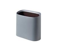 dvegGEE Pattumiera, cestino della spazzatura con fessura for uso domestico, interno, ufficio, cestino della carta ovale in plastica scoperto(Gris)