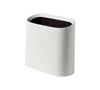 dvegGEE Pattumiera, cestino della spazzatura con fessura for uso domestico, interno, ufficio, cestino della carta ovale in plastica scoperto(White)