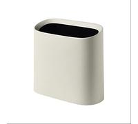 dvegGEE Pattumiera, cestino della spazzatura con fessura for uso domestico, interno, ufficio, cestino della carta ovale in plastica scoperto(Beige)