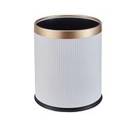 dvegGEE Pattumiera, cestino for la carta semplice, doppio coperchio, di grandi dimensioni, for interni, stile Phnom Penh(White,12l)