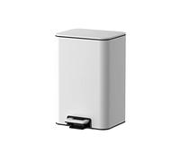dvegGEE Pattumiera, cestino for la carta straccia in acciaio inossidabile for soggiorno, camera da letto, ufficio, con coperchio(White,12l)