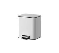 dvegGEE Pattumiera, cestino for la carta straccia in acciaio inossidabile for soggiorno, camera da letto, ufficio, con coperchio(White,8l)