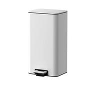 dvegGEE Pattumiera, cestino for la carta straccia in acciaio inossidabile for soggiorno, camera da letto, ufficio, con coperchio(White,15l)