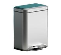 dvegGEE Pattumiera con coperchio in acciaio inox, chiusura ammortizzata, for casa e ufficio(Silver,7 L)