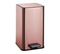 dvegGEE Pattumiera con pedale quadrato in acciaio inox con coperchio, Pattumiera con chiusura ammortizzata(Rose Gold)