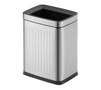 dvegGEE Pattumiera in acciaio inossidabile con apertura superiore da 2,6 galloni, senza coperchio, con contenitore interno rimovibile(Silver)