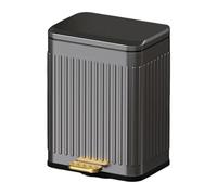 dvegGEE Pattumiera in acciaio inossidabile con coperchio a chiusura ammortizzata, cestino for rifiuti retrò a pedale con rivestimento interno(Gun Gray,S)