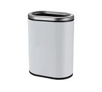 dvegGEE Pattumiera in acciaio inox, con fessura stretta e anello di pressione ovale, for uso domestico o in ufficio.(White)