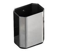 dvegGEE Pattumiera ottagonale in metallo con rivestimento interno, sottile pattumiera in acciaio inossidabile spazzolato(Silver,12 L)