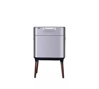 dvegGEE Pattumiera, pattumiera for cucina classificata, pattumiera for uso domestico, tipo pressa, in acciaio inossidabile, piedini alti(Silver,30 L)