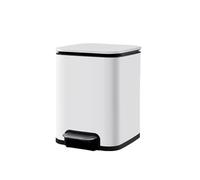 dvegGEE Pattumiera, pattumiera for cucina in acciaio inossidabile for uso domestico, con pedale, con coperchio, grande capacità(White,8 L)
