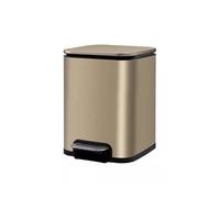 dvegGEE Pattumiera, pattumiera for cucina in acciaio inossidabile for uso domestico, con pedale, con coperchio, grande capacità(Gold,8 L)