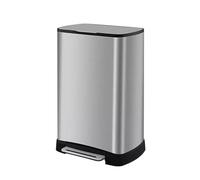 dvegGEE Pattumiera, pattumiera for cucina in acciaio inossidabile for uso domestico, con pedale, con coperchio, grande capacità(Silver,13 L)
