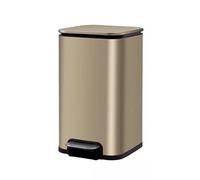 dvegGEE Pattumiera, pattumiera for cucina in acciaio inossidabile for uso domestico, con pedale, con coperchio, grande capacità(Gold,13 L)