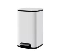 dvegGEE Pattumiera, pattumiera for cucina in acciaio inossidabile for uso domestico, con pedale, con coperchio, grande capacità(White,13 L)