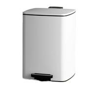 dvegGEE Pattumiera, pattumiera in acciaio inox ispessito con secchio interno e coperchio a chiusura ammortizzata(Matte White,35L)