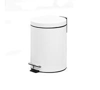dvegGEE Pattumiera, pattumiera rotonda for interni con coperchio stampato, cestino for la carta straccia da ufficio o camera da letto(White)