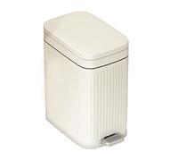 dvegGEE Pattumiera rettangolare con pedale, pattumiera vintage in stile romano con goffratura, for uso domestico o in ufficio(White,L)