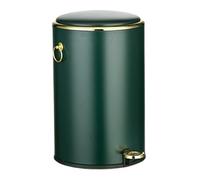 dvegGEE Pattumiera rotonda in acciaio inossidabile con coperchio, pattumiera con pedale a chiusura ammortizzata e maniglia laterale(Green,S)