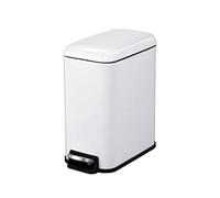 dvegGEE Pattumiera, WC rettangolare da 5 litri con pedale, for soggiorno, con coperchio, con cucitura stretta, for cucina(White)