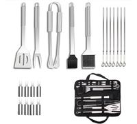 dvegGEE Regali for Uomo, 20 Pezzi di Accessori for Barbecue in Acciaio Inossidabile con Borsa portaoggetti, Kit for griglia da Esterno