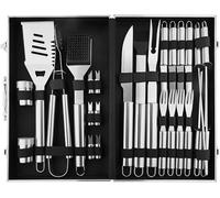 dvegGEE Regali for Uomo, Set da 26 Pezzi for Barbecue, Utensili for grigliate, Kit for Barbecue in Acciaio Inossidabile