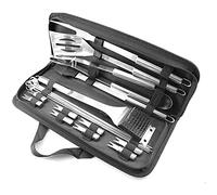 dvegGEE Regali for Uomo, Set di 20 Utensili for griglia in Acciaio Inossidabile con Borsa for Il Trasporto, for Campeggio all'aperto