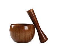 dvegGEE Set di pestelli Rotondi, Lisci e lucidati a Mano, in Legno Vecchio Stile, for frantumare e Mortaio