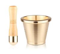 dvegGEE Set di pestello, Mortaio, macinacaffè in Rame, macina Sale e Pepe con macina Noce Moscata, Erbe aromatiche, Cannella e Cilindro in Omaggio (110x90x72 mm)(118x96x75 mm)