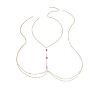 DVERFSWEV-GH Gioielli di Lusso for Il Corpo - Le Catene for Il Corpo Possono Essere sovrapposte e abbinate, Gioielli for Bikini Perfetti Come Regalo for lei(Gold+Rose)