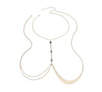 DVERFSWEV-GH Gioielli di Lusso for Il Corpo - Le Catene for Il Corpo Possono Essere sovrapposte e abbinate, Gioielli for Bikini Perfetti Come Regalo for lei(Gold+Green)