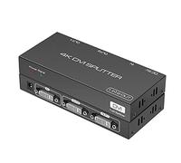 DVI Splitter a 2 porte DVI 1 Input 2 Output Lo Splitter con 1 Ingresso e 2 uscite Supporta Risoluzioni Fino a 4K30Hz Adatto per PC Notebook computer DVR Proiettore HDTV