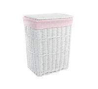 Dvier VWWK-22WRt-b - Cesto portabiancheria in vimini, rettangolare, con coperchio, 40 x 30 x 55 cm, colore: Bianco